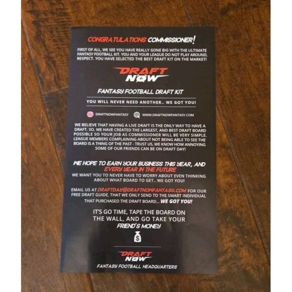 XL Fantasy Football Draft Board Season Kit 6 Feet x 4 Feet Board 2023 Names - Picture 3 of 7